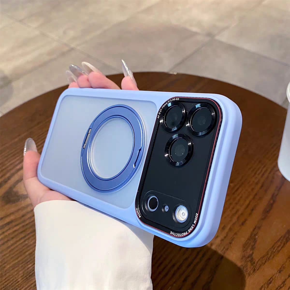Popular TPU Acrylic Clear Magnetic 360° rotating ring Case for iPhone