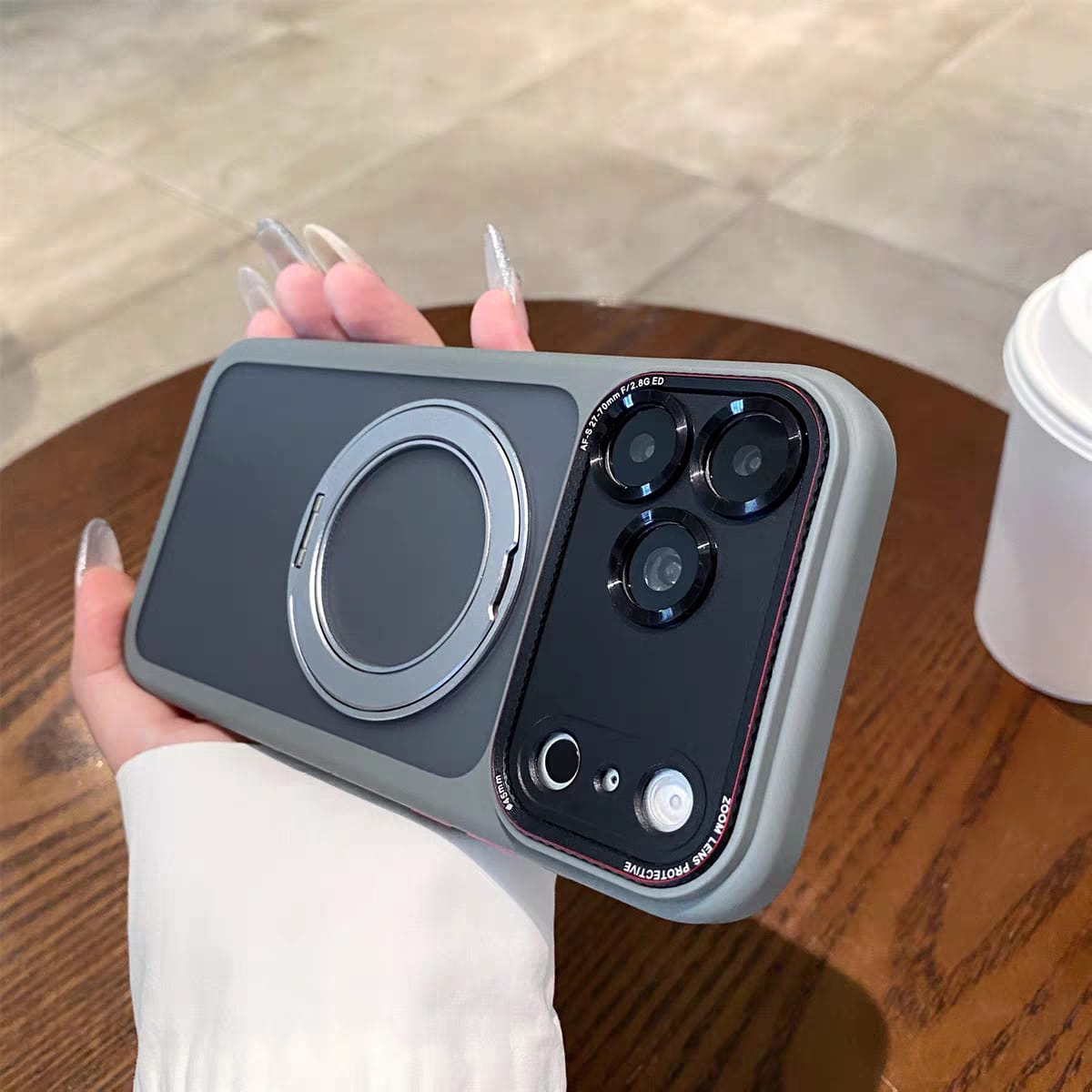 Popular TPU Acrylic Clear Magnetic 360° rotating ring Case for iPhone