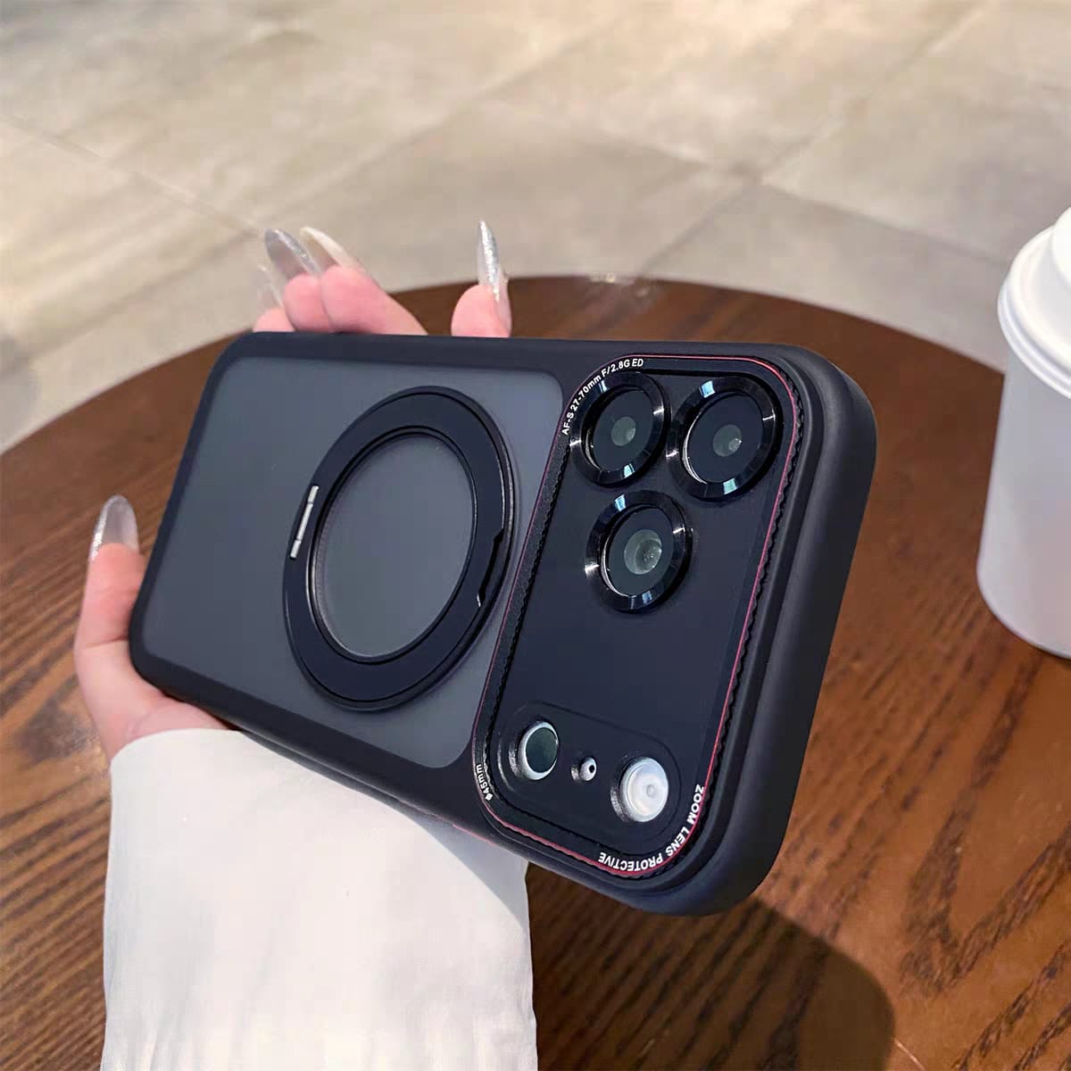 Popular TPU Acrylic Clear Magnetic 360° rotating ring Case for iPhone