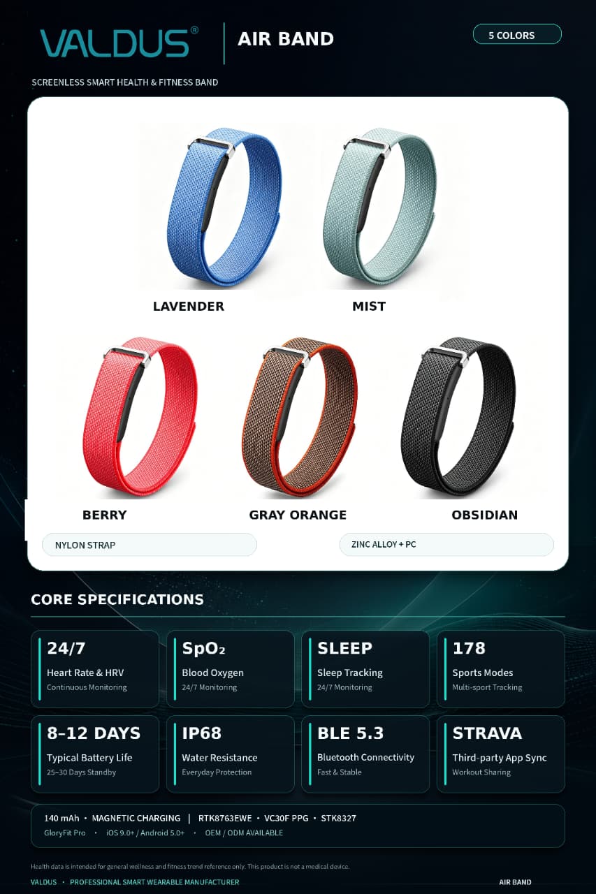 VALDUS Fitness Activity Tracker Air Band