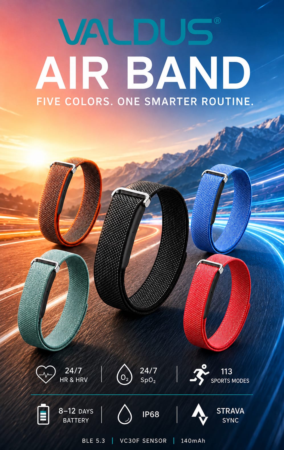 VALDUS Fitness Activity Tracker Air Band