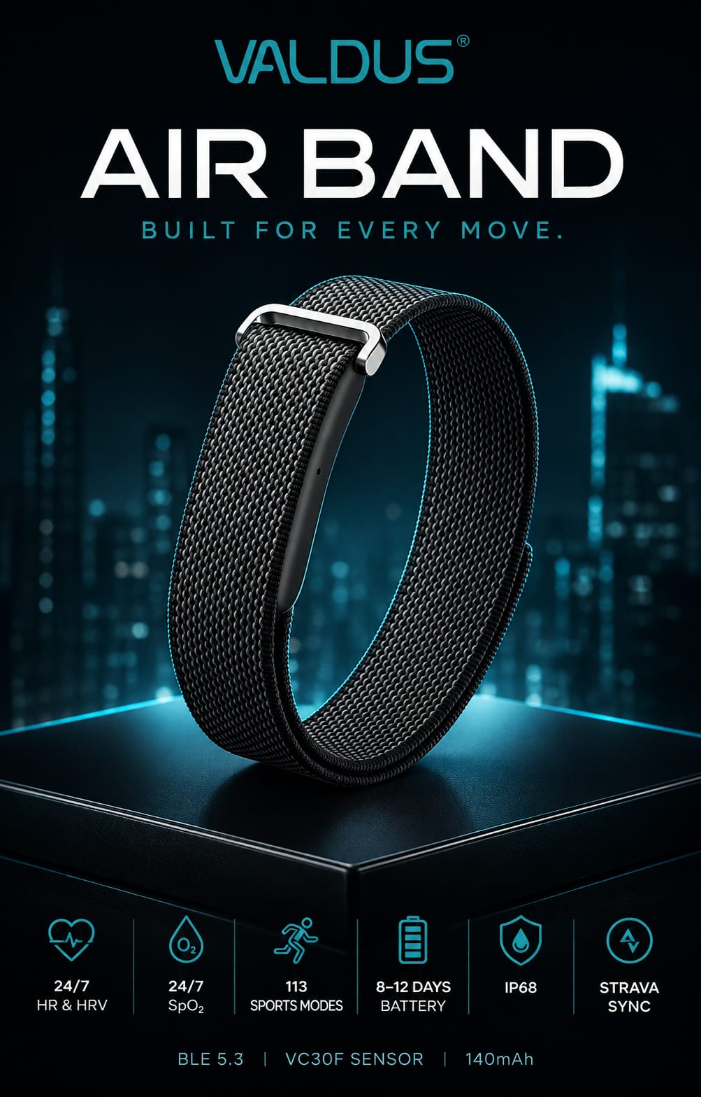 VALDUS Fitness Activity Tracker Air Band