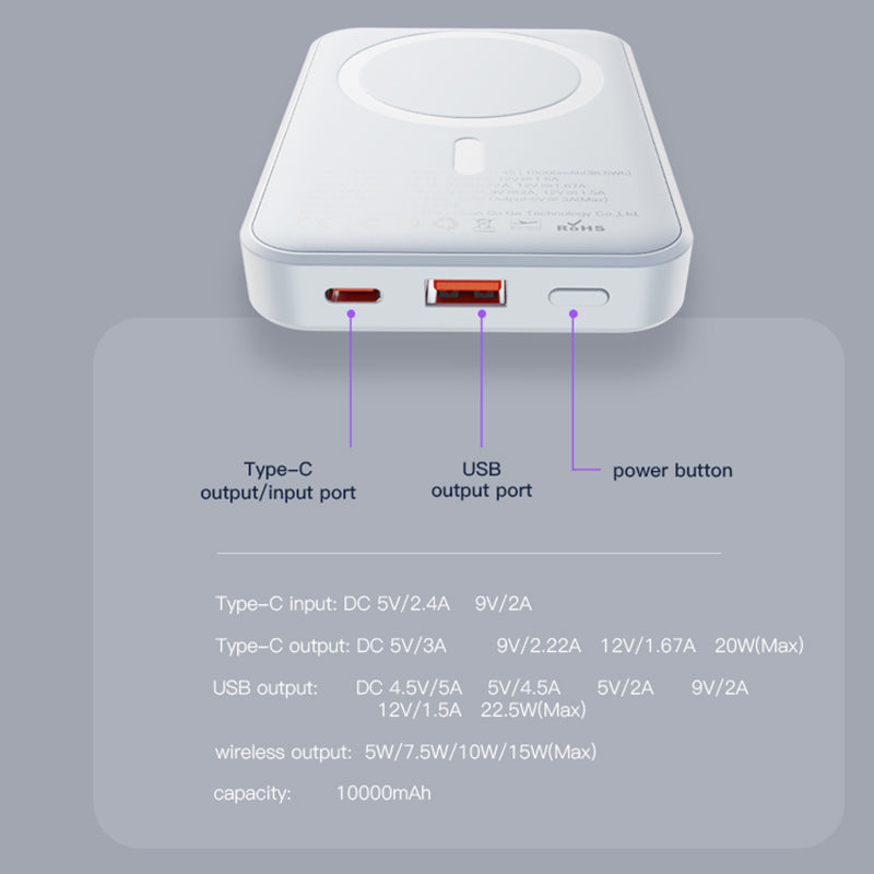 YESIDO YP45 10000MAH PD 20W POWER BANK WITH MAGSAFE
