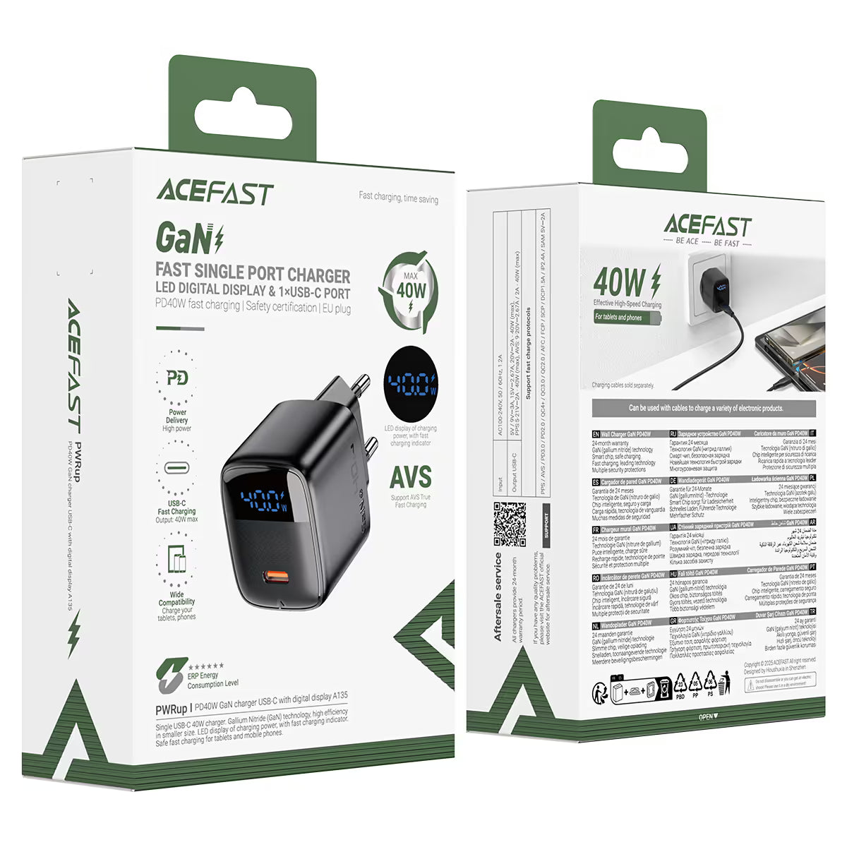 ACEFAST Fast Charge Wall Charger A135 PD40W GaN