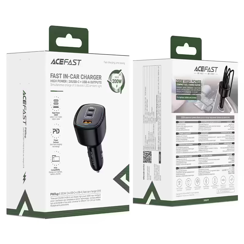Acefast B18 Fast Charge Car Charger 200W