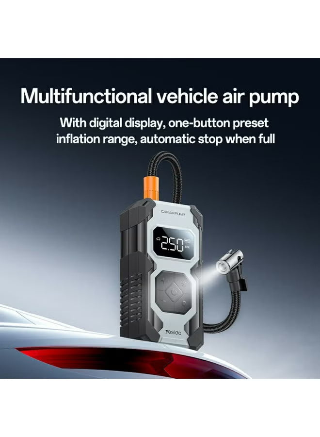 Yesido VC12 Portable Electric Air Pump, 5-Mode Compressor with LED Light