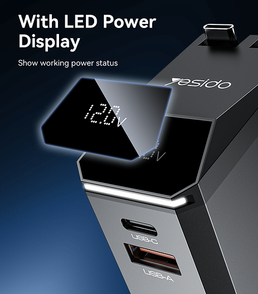 Yesido Y71 125W Type-C + 8 Pin Retractable Cable 3 in 1 Car Charger