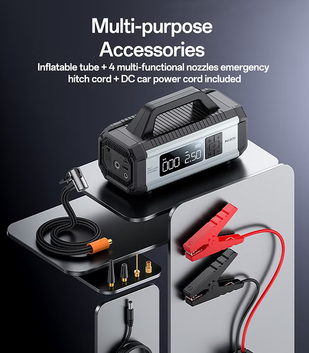 YESIDO VC13 5 in 1 Car Jump Starter 150PSI Tire Inflator Pump 10000mAh Power Bank