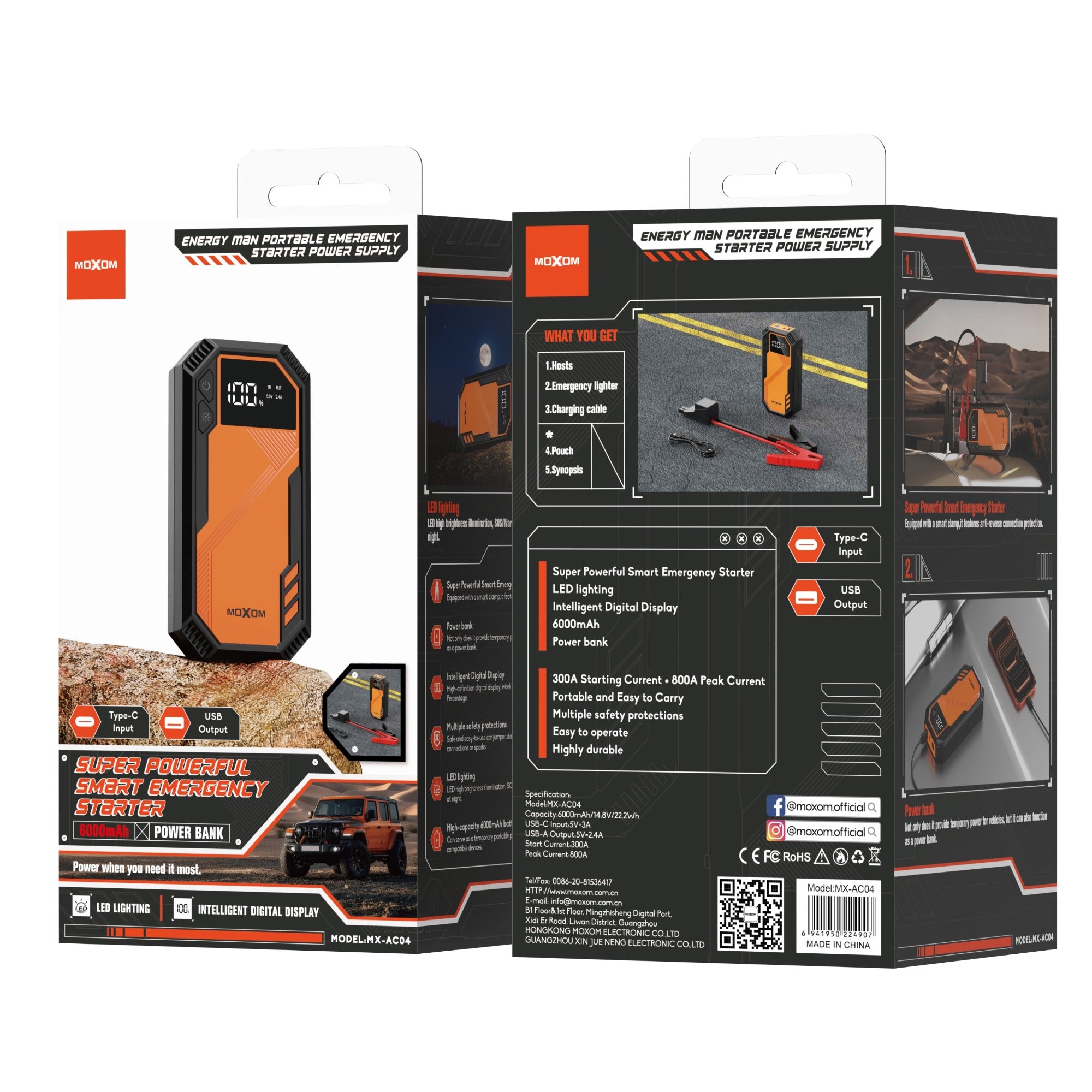 MOXOM Energy Man Portable Emergency Starter Power Supply MX-AC04