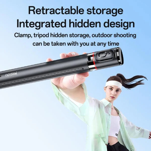 Yesido SF30 Selfie Stick with Jump Mechanism, Bluetooth 5.2 Magnetic Remote