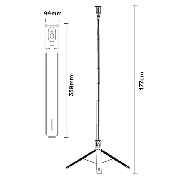Yesido SF30 Selfie Stick with Jump Mechanism, Bluetooth 5.2 Magnetic Remote