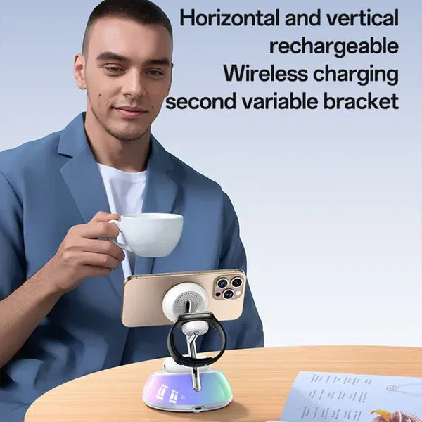 YESIDO DS31 3-in-1 Magnetic Wireless Charging Stand with RGB Light