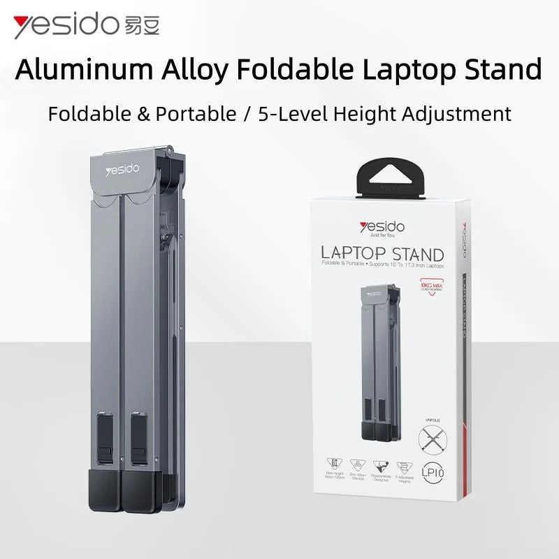 YESIDO LP10 Laptop Stand Foldable Adjustable Height Cooling Pad Notebook Holder