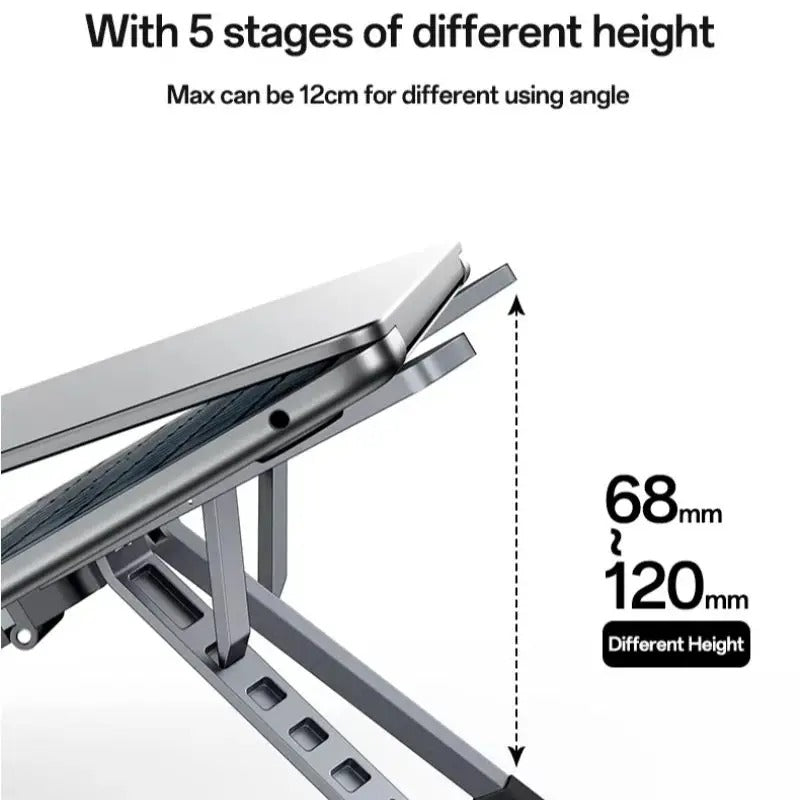 YESIDO LP10 Laptop Stand Foldable Adjustable Height Cooling Pad Notebook Holder