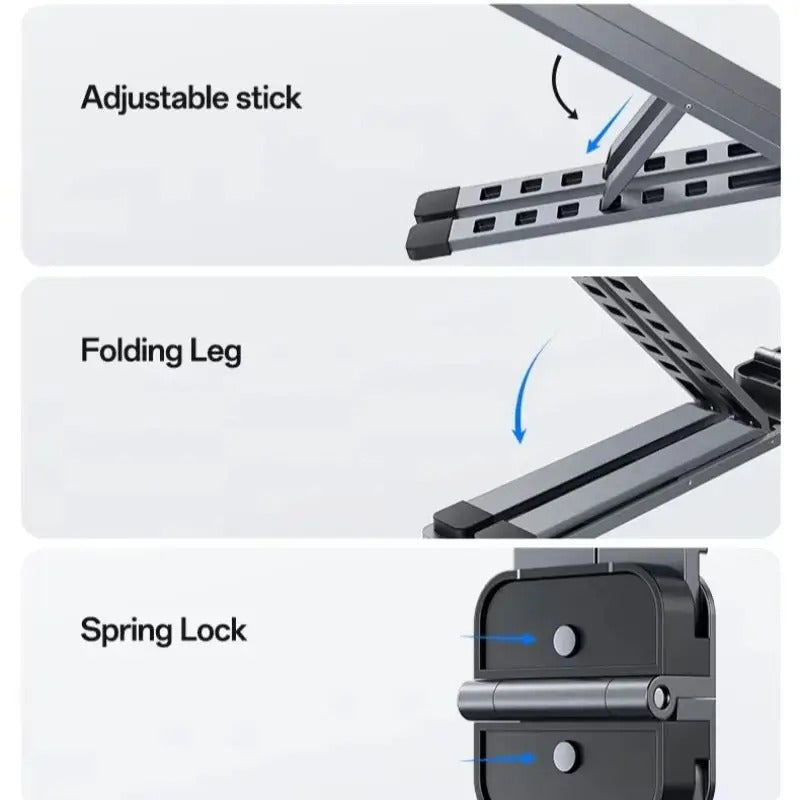 YESIDO LP10 Laptop Stand Foldable Adjustable Height Cooling Pad Notebook Holder