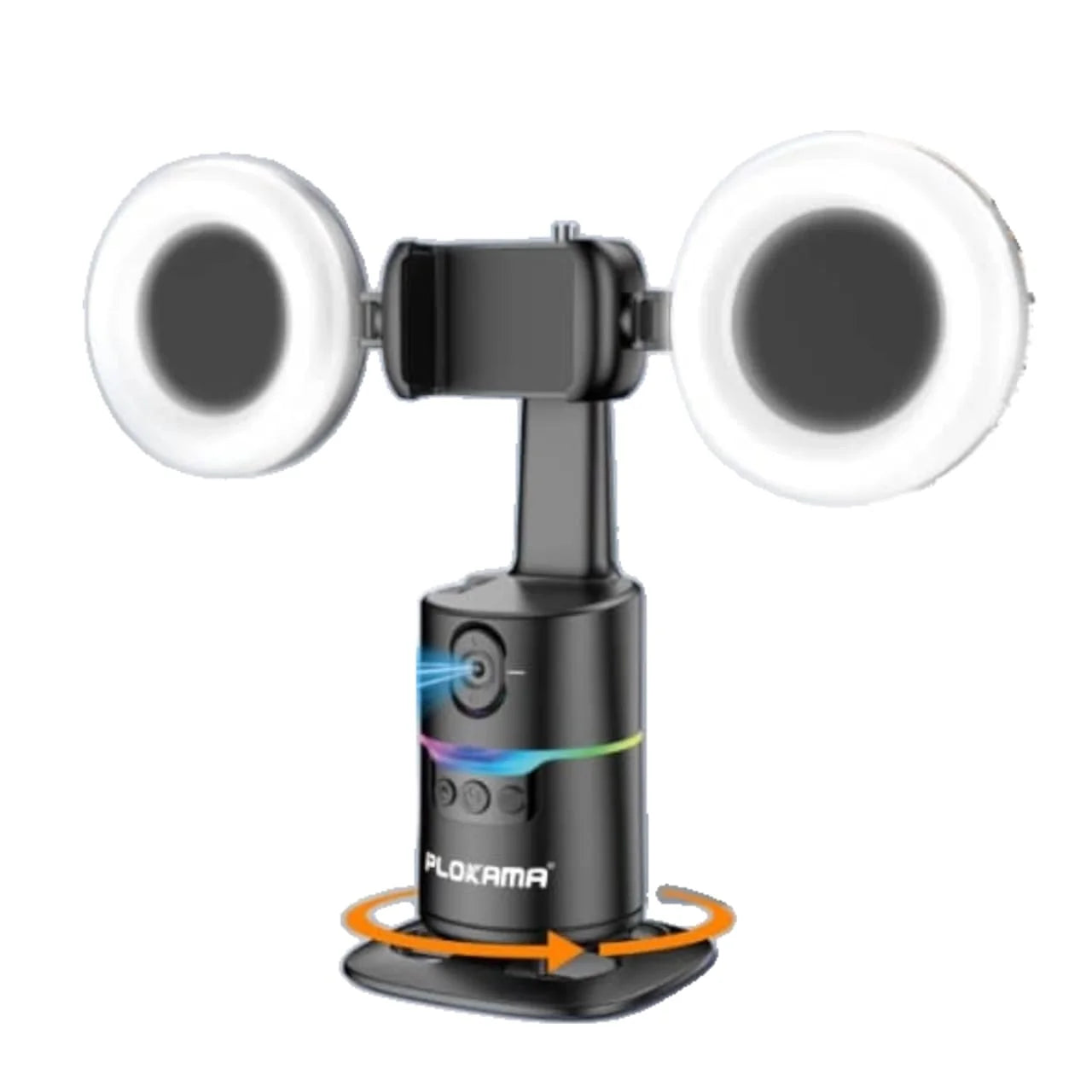 Plokama AUTO-A20 Pro 360° AI Face Tracking Phone Holder with Dual LED Fill Light