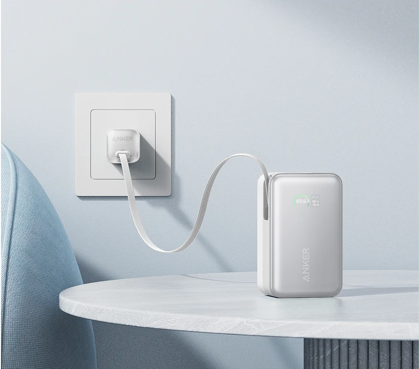 Anker Nano Power Bank (10K, 45W, Built-In Retractable USB-C Cable)A1638