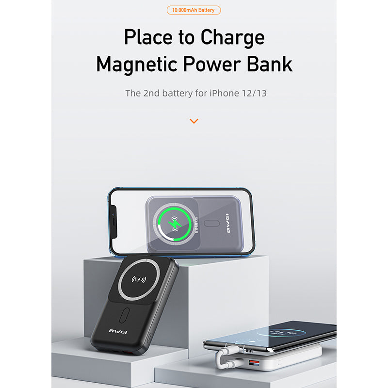10000mAh Battery Pack Magnetic Wireless Charging Power Bank For iPhone  12/13 Pro