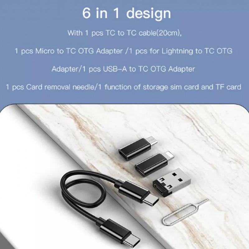Yesido CA114 Multifunctional storage box 6 in 1 mobile phone USB data cable design