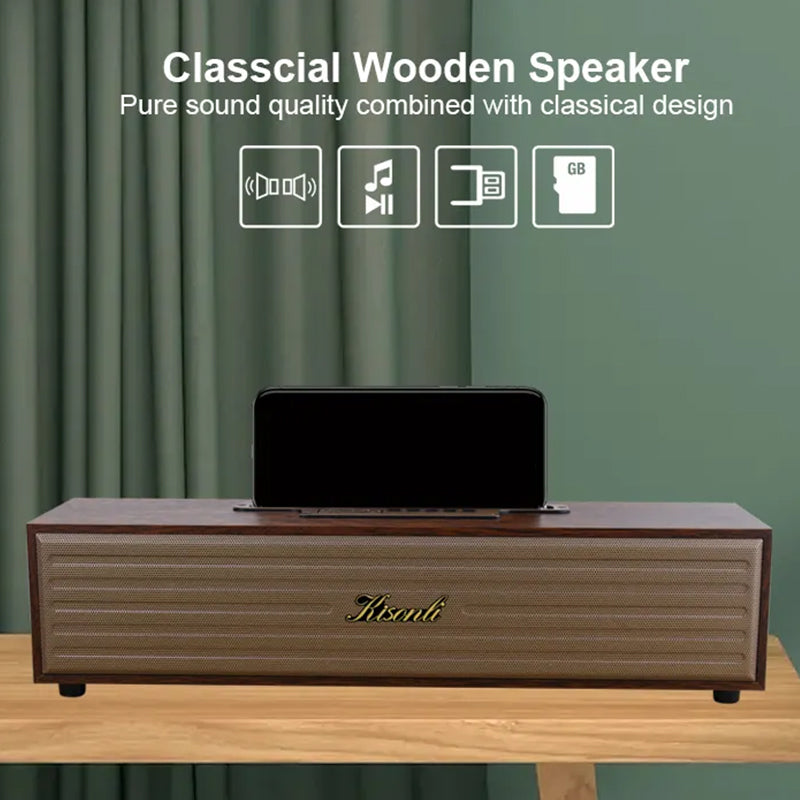Kisonli G11A custom logo personalized wooden 10w blue tooth speaker with am fm radio