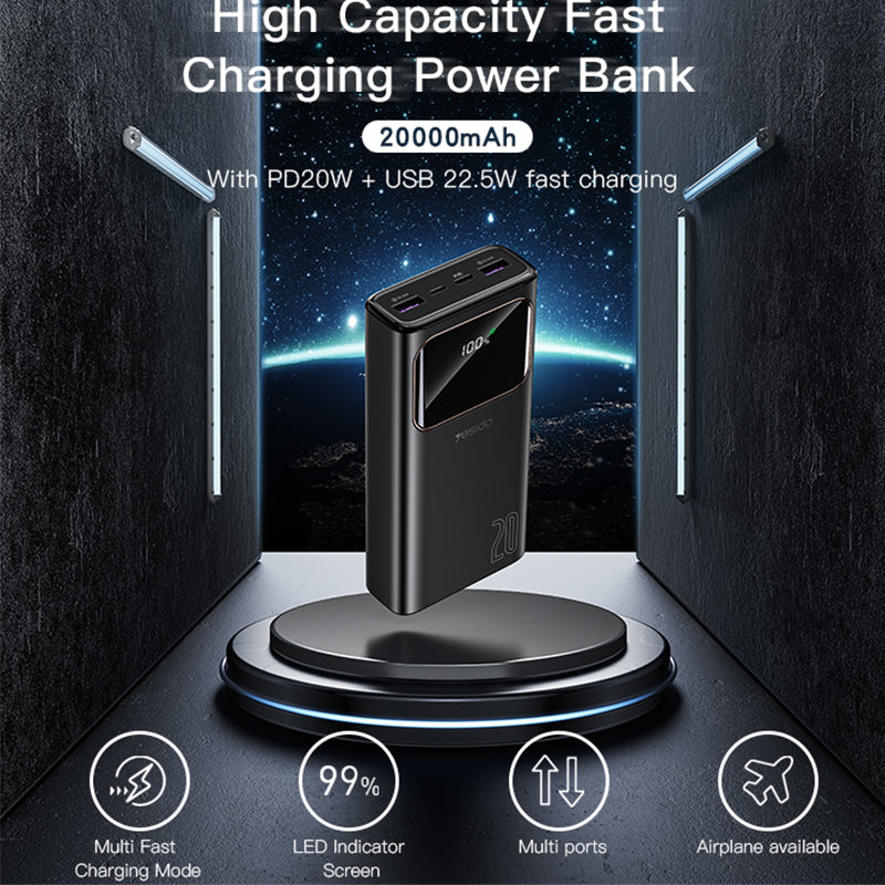 PowerBank 20,000mah Yesido YP30 Fast Charge 22.5W